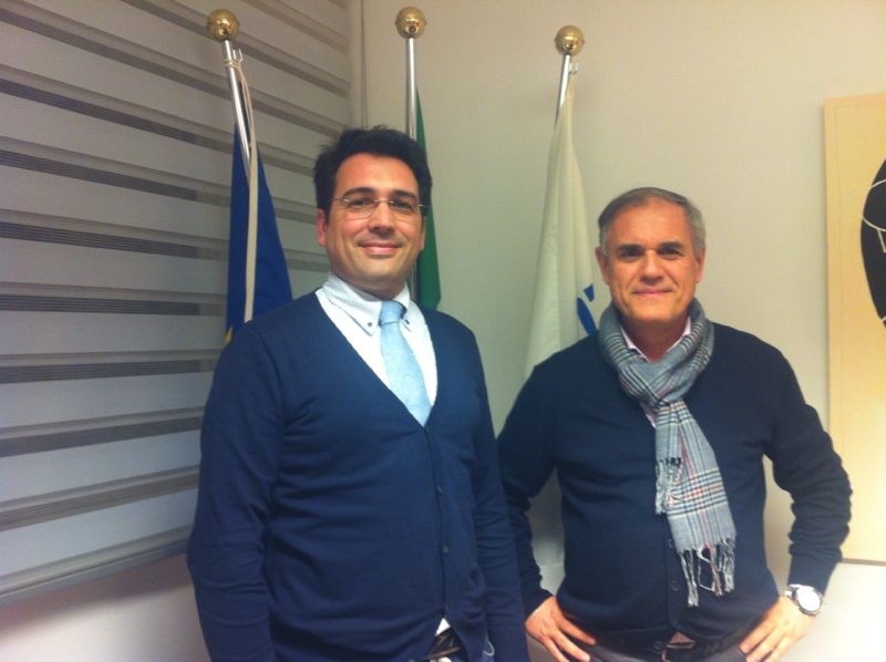 Gino Notarangelo con il presidente Confcommercio Damiano Gelsomino